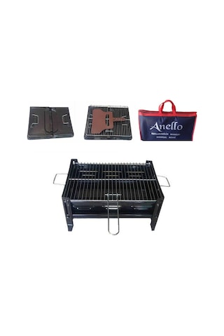 Çanta Mangal Katlanır Mangal Siyah Emayeli