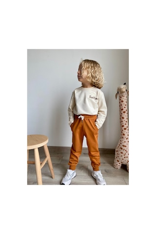 Heyadventure Erkek / Kız Çocuk Jogger Eşofman Altı Cepli Paçası Kaşkorseli Camel Camel