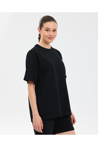 Skechers W Oversize Fit Graphic T-shirt Kadın Siyah Tshirt S2610052-3817