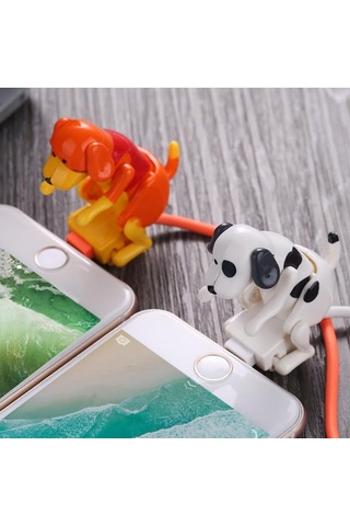 Turuncu Vaorlo Sevimli 'spor' Köpek Şarj Kablosu Mikro Tip-c Ios Desteği Veri İletimi Yüksek Kaliteli Usb Hızlı Şarj Kablosu For Type-c