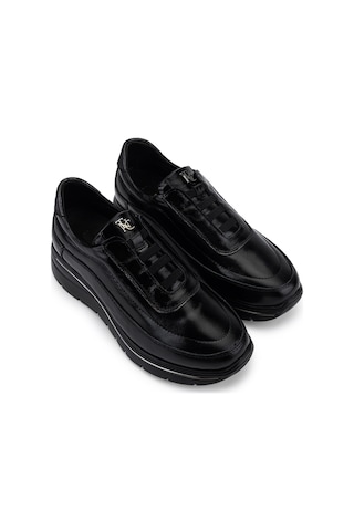 Tamer Tanca Kadın Hakiki Deri Siyah Kırışık Rugan Sneakers & Spor Ayakkabı 298 3215 Bn Ayk Y26 Sıyah Krsk Rgn