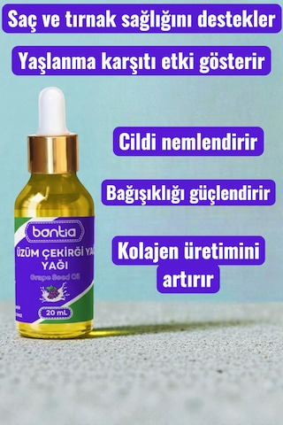 Üzüm Çekirdeği Yağı 3x20 Ml Saf Soğuk Sıkım Cilt & Saç Bakımı 60 ML