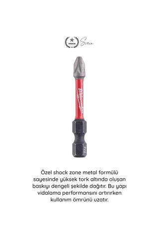 Vidalama Pz2 Yıldız Bits Uç 50 Mm Darbeli Vidalama Tornavida Aksesuarı Profesyonel Çelik Şok Emici