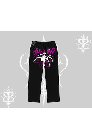 Beyaz Baggy Eşofman Altı Autumn Spider Siyah