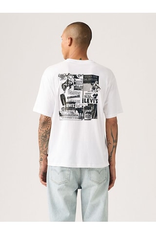 Levi's Erkek Bisiklet Yaka Sırt Baskılı Beyaz T-shirt - A9440-0017 Beyaz