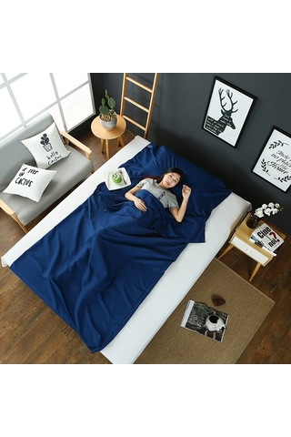 Pazly Leke Geçirmez Poliester Uyku Tulumu Astarı - 115x210cm, Taşıma Çantası, Çok Renkli Çok Renkli