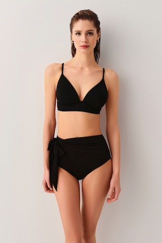 Suwen Yüksek Bel Bağcıklı Bikini Alt Sbn25120012 Siyah