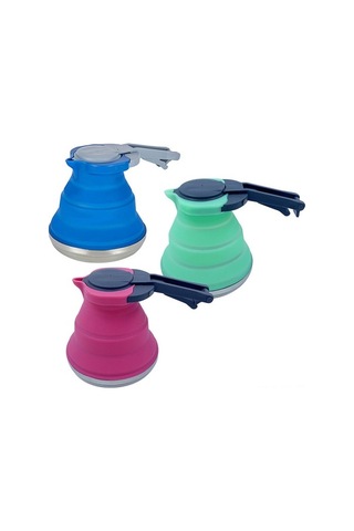 Tongxida Kamp & Seyahat İçin Katlanabilir 1500ml Silikon Çaydanlık - Isıtılabilir, Hafif Tasarım - Açık Yeşil Yeşil