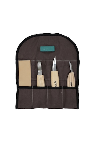 Rox Wood Kuksa Kaşık Oyma ve Bıçak Seti 5 Parça