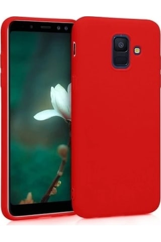 Samsung Uyumlu Galaxy A8 2018 Arka Kapak Silikon Kılıf + Temperli Cam Ekran Koruyucu
