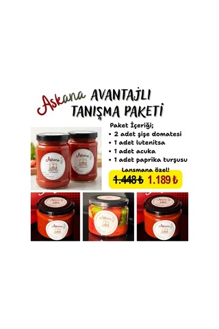 Avantajlı Tanışma Paketi Şişe Domatesi,acuka,lutenitsa,paprika Turşusu Toplam 5 Ürün