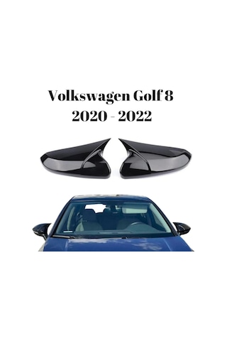 Volkswagen Vw Golf 8 2020 2021 2022 Uyumlu Yarasa Batman Ayna Kapağı Takımı Parlak Siyah