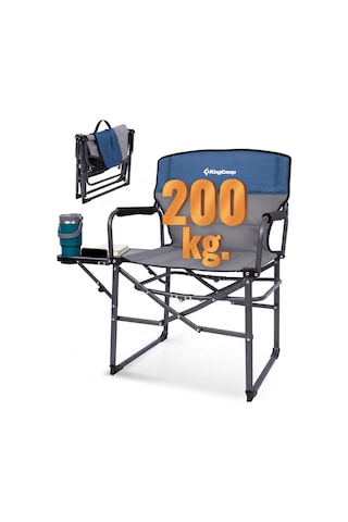 Kingcamp Ash C30 Premium Comfort Katlanır Kamp Sandalyesi Mavi/gri