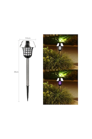 Mufunye Güneş Enerjili Bahçe Sokağı Kullanıma Uygun Su Geçirmez Led Isırgan Öldürücü Kovucu Işık Amorf Orta Boy Paslanmaz Çelik