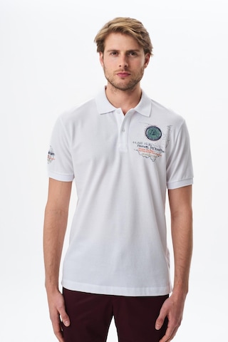 Arma Erkek Battal Büyük Beden Baskılı % 100 Pamuk Pike Polo Yaka Tişört Y29374870502 Beyaz