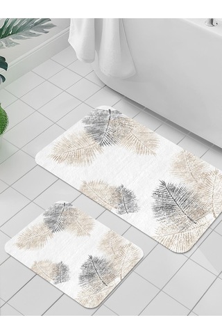 Dijital Baskılı Yıkanabilir Kaymaz Taban 2li Banyo Halısı Paspas Klozet Takımı 5083b