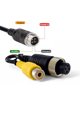 4 Pinli Dişi Konnektör Tekli Rca Dişi Soket Dönüştürücü 20 Cm.