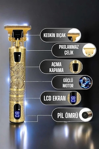 Diyar-ı Fırsat Tıraş Makinesi Şarjlı Profesyonel Saç Kesme Makinesi Gold Çizik Tıraş