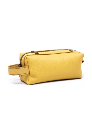 Gillario Design 06 Unisex Full Deri Sarı Dopp Kit