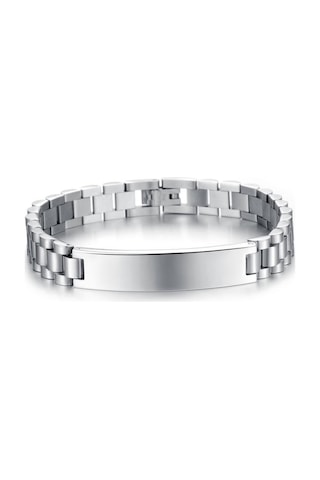 Chavin ea40 316L Çelik Erkek Künye Bileklik 12 MM Gri Gümüş