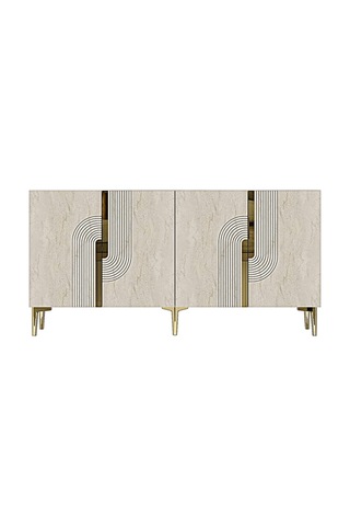 Ka1516 Meyra Konsol Ve Tv Sehpası 150cm Beyaz-traverten-gold