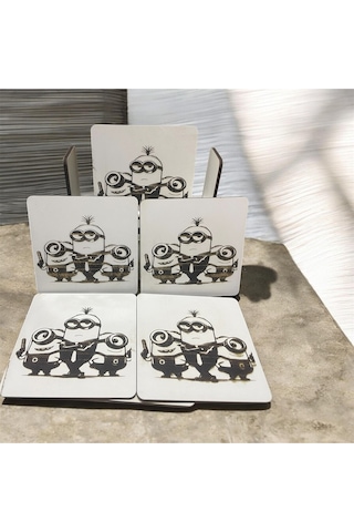 6 Lı Mdf Bardak Altlığı Dekoratif Ecceca1006 Karışık
