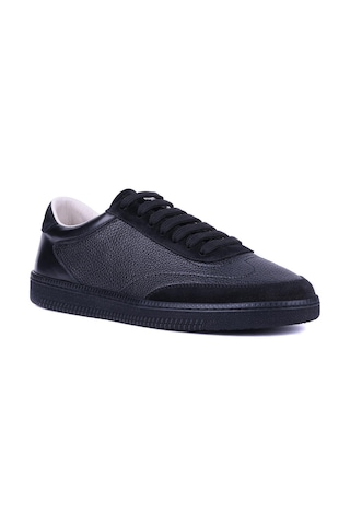 Shoetyle - Siyah Renk Hakiki Deri Bağcıklı Erkek Günlük Ayakkabı 666-1098 -1343 Siyah