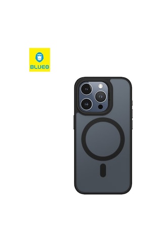 Apple Uyumlu iPhone Blueo 15 Siyah Frosted Skin Friendly Telefon Kılıf.