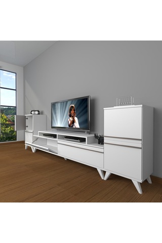 Decoraktiv Ekoflex On2 Mdf Retro Tv Ünitesi Tv Sehpası Beyaz