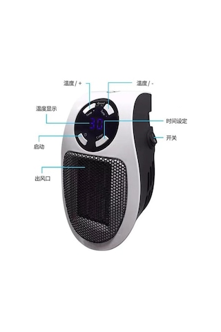 Pazly Mini Taşınabilir Seramik Isıtıcı - 500w Hızlı Isıtma, Dijital Termostat, 1-12 Saat Zamanlayıcı, Ofis/yatak Odası İçin