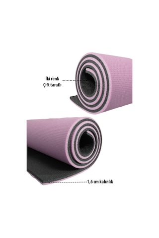 16 Mm Taşıma Askılı Çift Taraflı Iki Renk Kamp Pilates Minderi L Lila