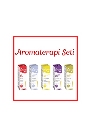 Aromaterapi Yağ Seti Gül,yasemin,ylang Ylang,lavanta,jojoba 20 Ml 5'li Set Damlalıklı