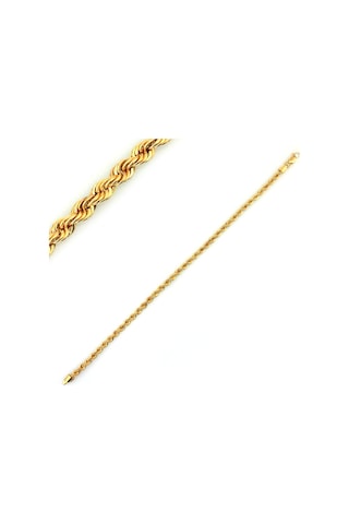 Altın Halat Bileklik-Künye Guler1002044 Sarı Altın