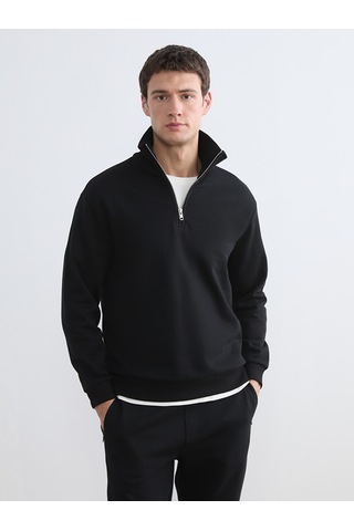 Lcw Vision Siyah Dik Yaka Erkek Kalın Sweatshirt