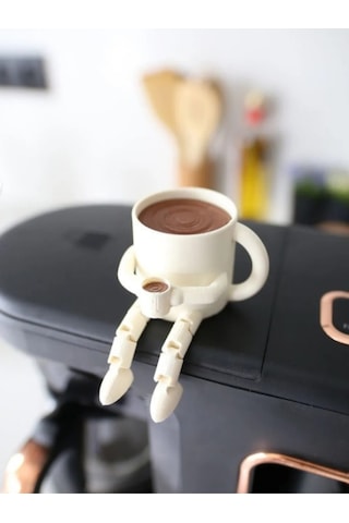 3dprototürk Sevimli Kahve Köşesi 6 Lı Biblo Seti Kahve Çekirdeği Moka Pot Kupa Bardak Dekoratif