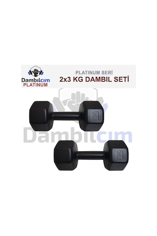 3 Kg X 2 Adet 6 Kg Dambıl Seti 6 Kg Dumbell Set - Siyah1