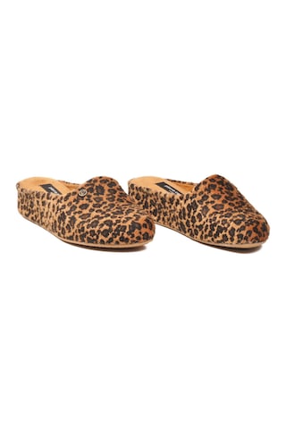Pierre Cardin Taba Leopar Hafif Tekstil Süet Önü Kapalı Kadın Ev Terliği Pc-55371 Z Taba