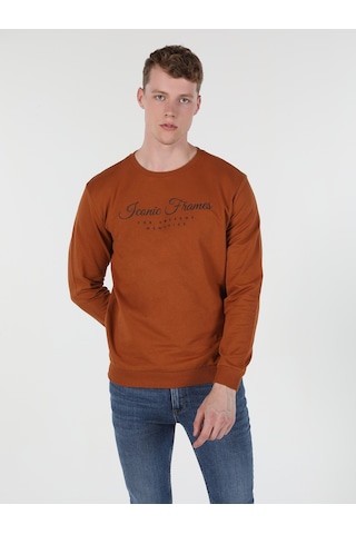 Colin's Regular Fit Baskılı Turuncu Erkek Sweatshirt CL1060126_Q1.V2_COR Kahverengi
