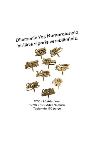 Pastanecilere Pleksi Pasta Süsü Altın Renk