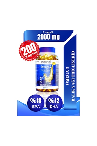Maxigal Omega-3 Balık Yağı 200 Kapsül