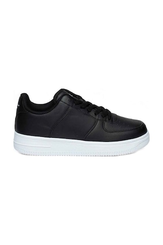 Best Of 042-26 Deri Anatomik Bağcıklı Sneaker Siyah Beyaz 36-40 Siyah