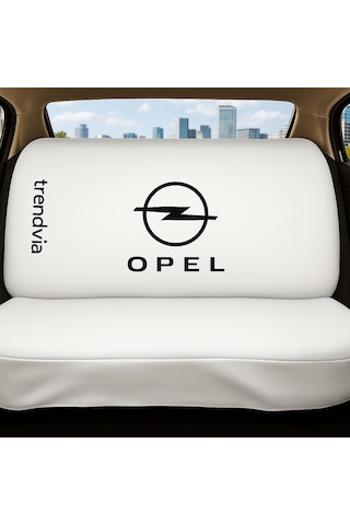 Opel Uyumlu Ön Arka Penye Oto Koltuk Kılıfı Takımı - Servis Tipi Koruyucu Kılıf Beyaz