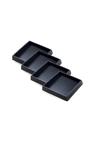 Adet Mobilya Minderi - 2x2 İnç Kaymaz Tekerlek Bardakları, Bacak Altlıkları Siyah