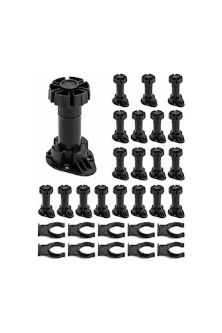 Flybuy 20 Adet Plastik Mutfak Mobilya Ayakları, 10 Sabitleme Braketi, 100-120mm Genişletilmiş Aralık, Dayanıklı Ve Ayarlanabilir -