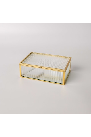 Linens Laveta 18x13x6 Cm Dekoratif Kutu Gold