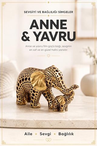Anne Yavru Fil Biblo 11 Cm İskandinav Dekoratif Obje Ev Ofisi Masa Konsol Hediyesi Renkli Tasarım 09030518