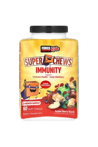 Force Factor Kids Super Chews Immunity Immune Health Apple Berry Burst 60 Soft Chews