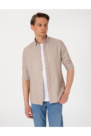 Pierre Cardin Erkek Vizon Gömlek Desenli 50306996-vr052 Vizon