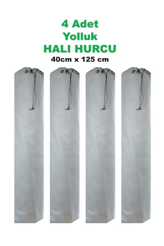 Yolluk İçin Tela Kumaş Halı Hurcu 4 Adet 45x120 Ebat Açık Gri