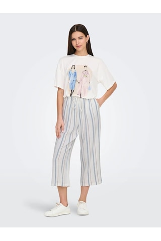 Only Onlmelina S/s Ladies Top Box Jrs Kadın T-shirt 15342876 Ekru